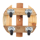 SUPORTE REDONDO COM RODIZIOS EM EUCALIPTO 22 CM PARA VASOS, PLANTAS, BOTIJÕES E UTENSILIOS