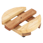 SUPORTE REDONDO COM RODIZIOS EM EUCALIPTO 22 CM PARA VASOS, PLANTAS, BOTIJÕES E UTENSILIOS