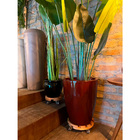 Suporte Redondo Madeira Stain Jatobá 8x22x22cm Massol