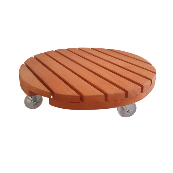 Suporte Redondo Madeira Stain Jatobá 8x40x40cm Massol