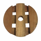 Suporte Redondo P/ Vasos Rodízio De Madeira Com Rodas 21cm