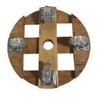 Suporte Redondo P/ Vasos Rodízio De Madeira Com Rodas 26cm