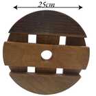 Suporte Redondo Para Vaso Com Rodízios, 25 Cm, Madeira