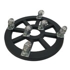 Suporte Redondo para Vasos Polietileno Rodinhas 40cm Azul