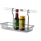 Suporte Retangular Multiuso Para Barra De Cozinha - Aço Croma