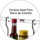 Suporte Retangular Multiuso Para Barra De Cozinha - Aço Croma