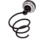 Suporte Secador De Cabelo Vintage Preto Óleo C/ Porcelana