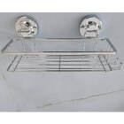 Suporte Shampoo Com Ventosa Banheiro Cromado Gancho Multiuso