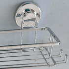 Suporte Shampoo Com Ventosa Banheiro Cromado Gancho Multiuso