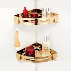 Suporte Shampoo De Canto Parede Banheiro Aço Inox Dourado