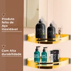 Suporte Shampoo De Canto Parede Banheiro Aço Inox Dourado