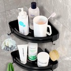 Suporte Shampoo De Canto Parede Banheiro Aço Inox Preto