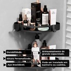 Suporte Shampoo De Canto Parede Banheiro Aço Inox Preto