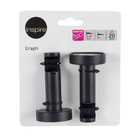 Suporte Simples de Cortina Parede e Teto Graph Reto Preto Mate 20mm Inspire