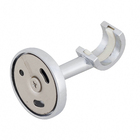 Suporte Simples de Cortina Parede e Teto Vic Cromo Brilhante 20mm Inspire