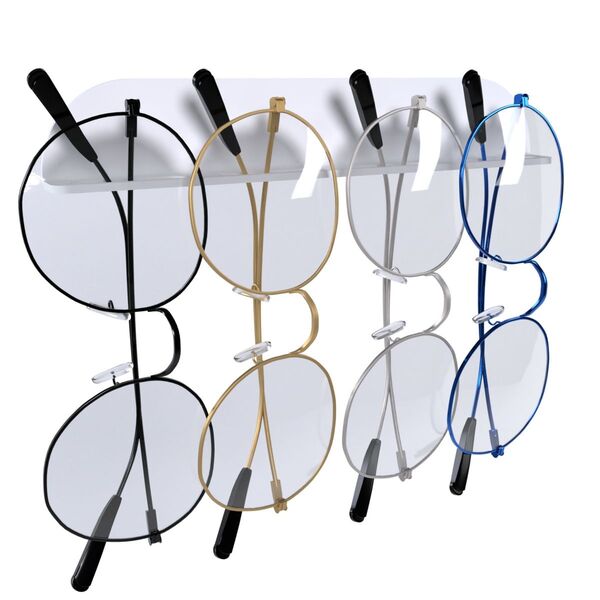 Suporte Stand Expositor Organizador De Parede Para 4 Óculos U