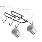 Suporte Suspenso Para 6 Xícaras Cor Grafite Schmitt Aramados
