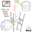 Suporte Teto 2tv 10" A 65" Vesa 600x400 Giro 360° Preto