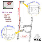 Suporte Teto Tv 10" A 65" Vesa 600x400 Giro 360° Preto