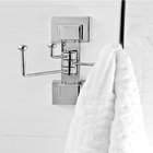 Suporte Toalheiro Triplo Móvel Para Toalha De Ventosa Aço