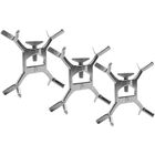 Suporte Trava Espeto De Carne Churrasco 4 Lados 3 Peças Croma