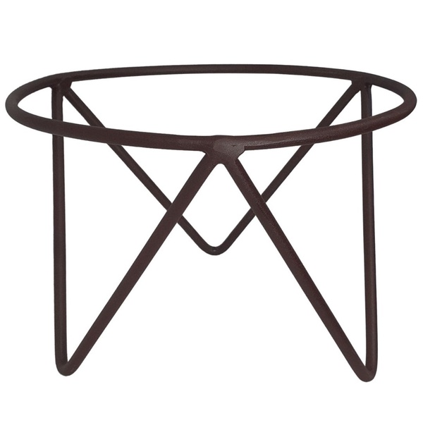 Suporte Tripé De Ferro Vasos Bacias De 20cm Marrom