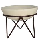 Suporte Tripé De Ferro Vasos Bacias De 20cm Marrom