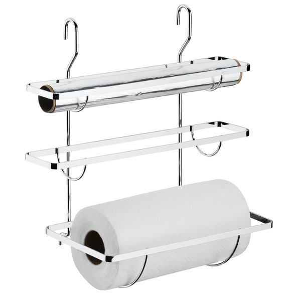 Suporte Triplo Em Aço Para Rolos Papel Toalha Cozinha Schmit
