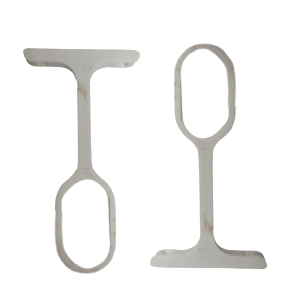 Suporte Tubo Cabideiro Central Aereo Oval Oblongo Branco C 4