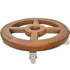 Suporte Vaso Plantas Redondo Rodas 35cm Marrom