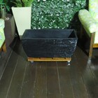 Suporte Vasos  Jardineira Planta Madeira Com Rodízios Gel 55x