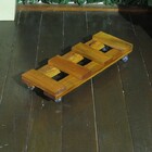 Suporte Vasos  Jardineira Planta Madeira Com Rodízios Gel 55x