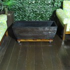 Suporte Vasos  Jardineira Planta Madeira Com Rodízios Gel 70x