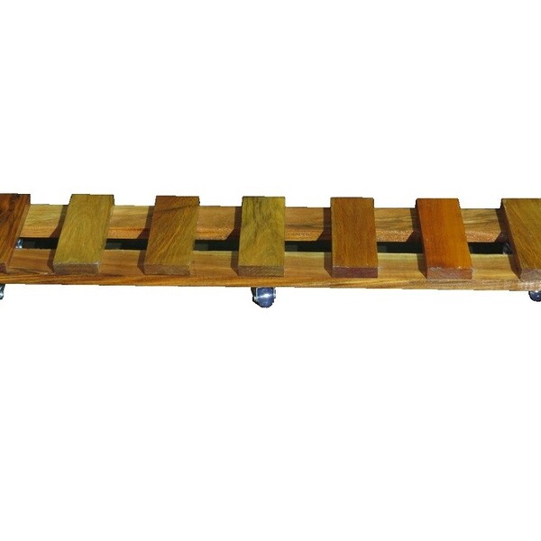 Suporte Vasos  Jardineira Planta Madeira Com Rodízios Gel 90x