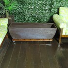 Suporte Vasos  Jardineira Planta Madeira Com Rodízios Gel 90x