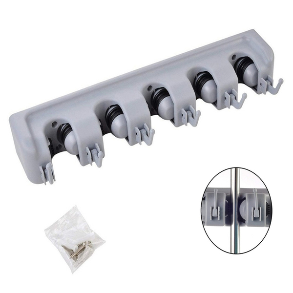 Suporte Vassoura Multiuso Encaixe Ganchos Rodo Pano Utensilio