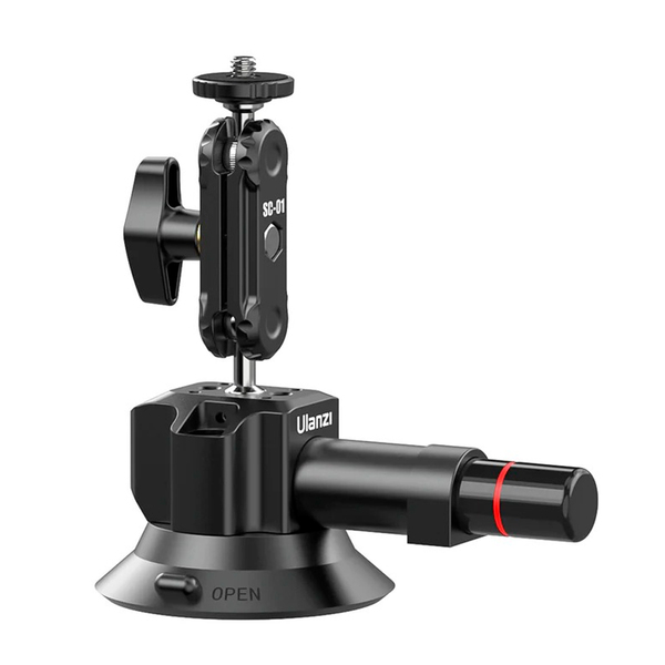 Suporte Ventosa Carro Ulanzi Câmera Ação, Celular Preto