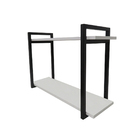 Suportes De Parede Em Metalon Com 02 Prateleiras Em Mdf Branc