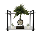 Suportes De Parede Em Metalon Com 02 Prateleiras Em Mdf Branc