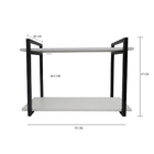 Suportes De Parede Em Metalon Com 02 Prateleiras Em Mdf Branc