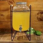 Suqueira Com Suporte 5 Litros Dispenser De Vidro Agua Suco Re