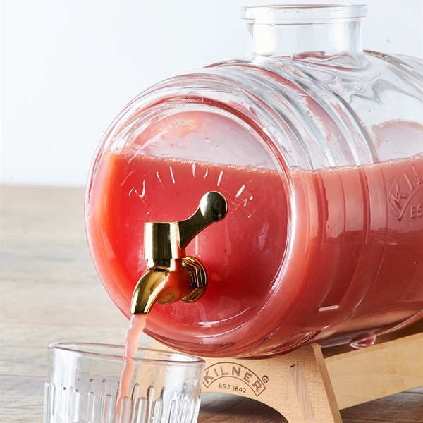 Suqueira De Vidro Barril Torneira Dourada Rolha De Vidro Supo