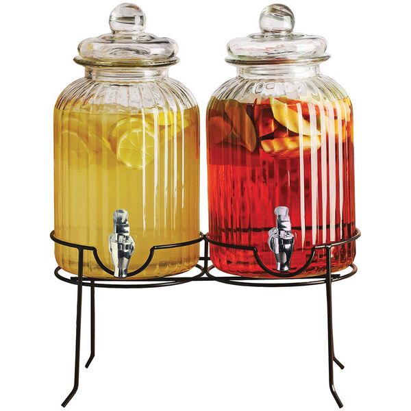 Suqueira Dupla De Vidro Com Suporte - 4 9 Litros