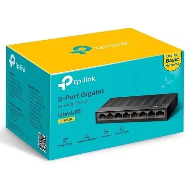Switch 08 Portas Tp-link Ls1008g Gigabit 10/100/1000mbps-
