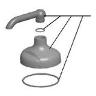 T1014 Tampa Do Copo Branca Com Bica E Anel Vedacao Purificado