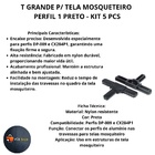 T Grande P/ Tela Mosqueteiro Perfil 1 Preto - Kit 5 Pcs