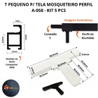 T Pequeno Preto Para Tela Mosqueteiro Perfil A-058 Kit 5 Pcs