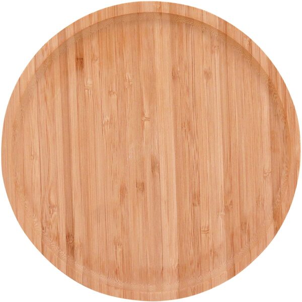 Table Bandeja Para Servir Redondo 25x25cm Bambu Natural