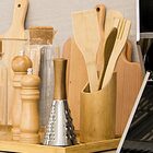 Table Jg Utensílios Cozinha Bambu Natural 4pç Com Suporte