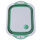 Tábua Cesto E Escorredor 3 Em 1 Retrátil Silicone - Verde
